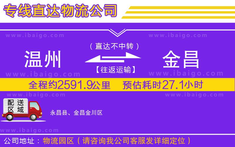 溫州到金昌物流專(zhuān)線