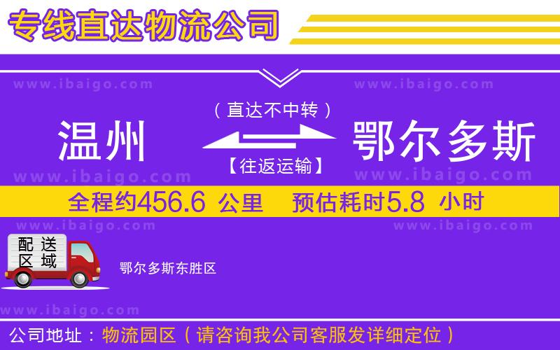 溫州到鄂爾多斯貨運專線