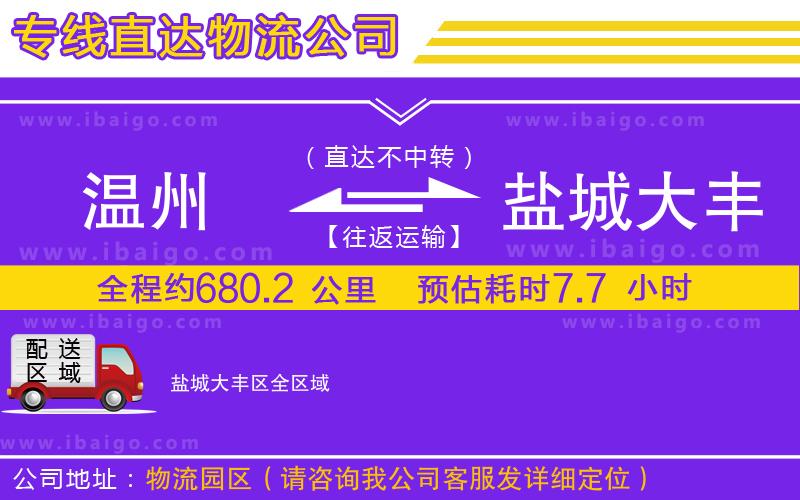 溫州到鹽城大豐區(qū)貨運專線