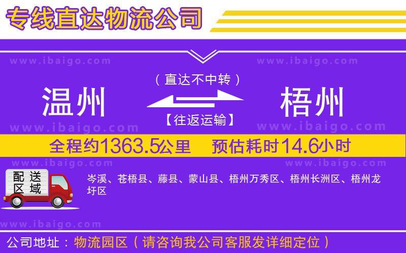 溫州到梧州貨運(yùn)專線