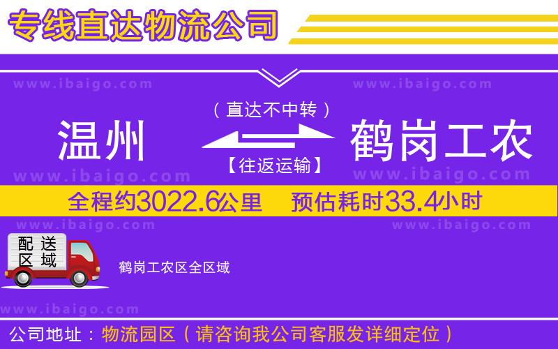 溫州到鶴崗工農區(qū)物流