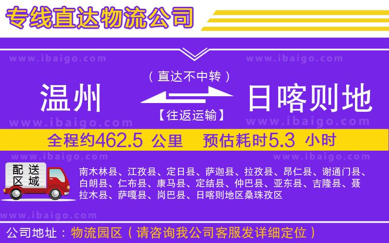 溫州到日喀則地區(qū)貨運